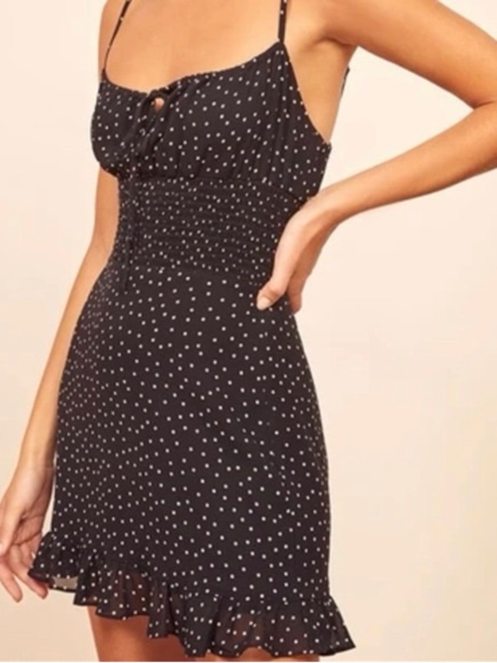 Reformation Fraise polka dot mini dress